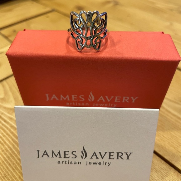 James Avery Retired/Rare Openwork Silver Butterfly Ring - Picture 2 of 4